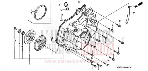 COPERCHIO CARTER MOTORE DESTRO VTR1000F1 di 2001